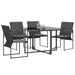 Scaune de grădină 4 pcs Negru și antracit 50.5 x 59 x 81.5 cm - WALTI WALTI