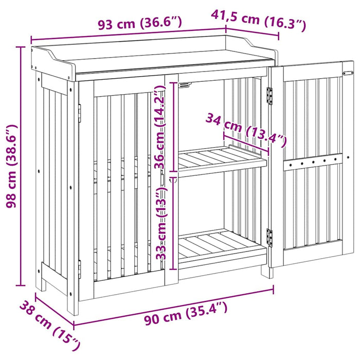 Dulap de grădină Maro 78 x 36.5 x 78cm Lemn masiv de acacia - WALTI WALTI