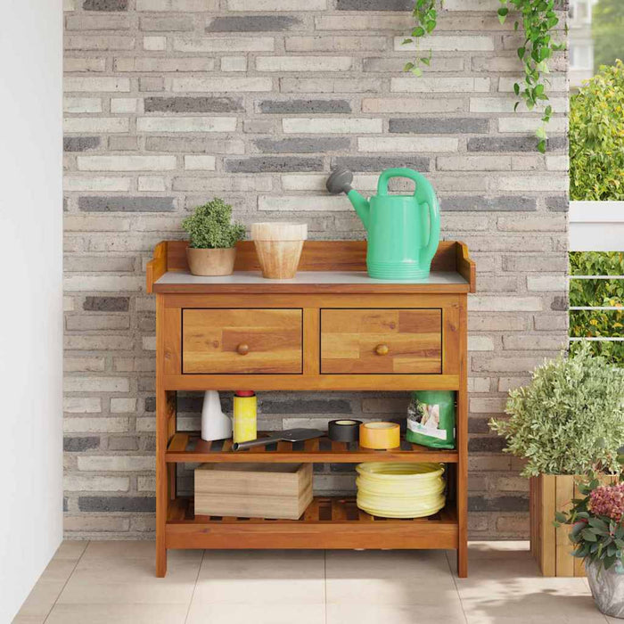 Dulap de grădină natural 78 x 36,5 x 78cm Lemn Solid de Acacia - WALTI WALTI