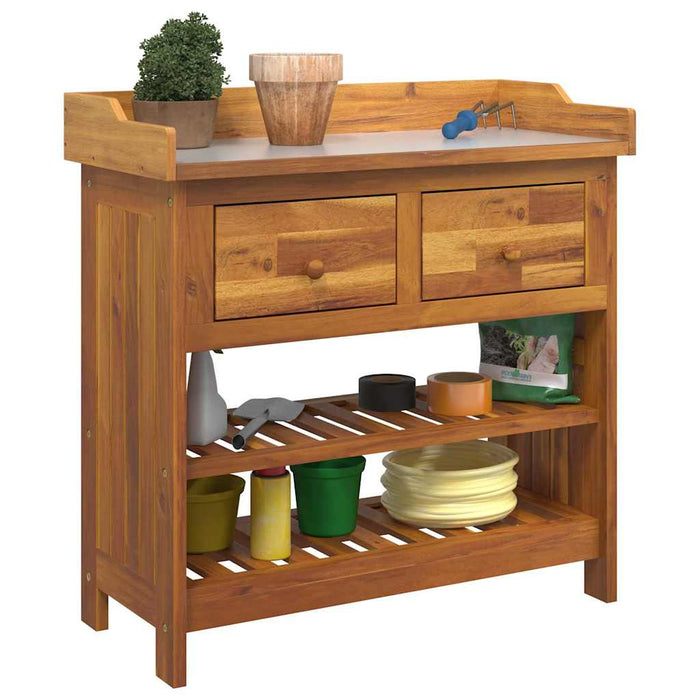 Dulap de grădină natural 78 x 36,5 x 78cm Lemn Solid de Acacia - WALTI WALTI