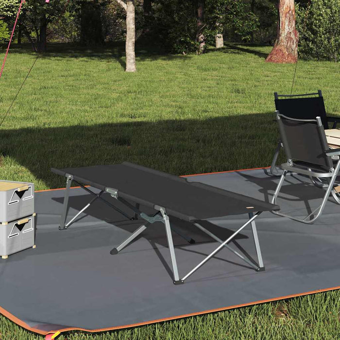 Pat pliabil de camping cu geantă de transport Negru 600D Oxford Fabric - WALTI WALTI