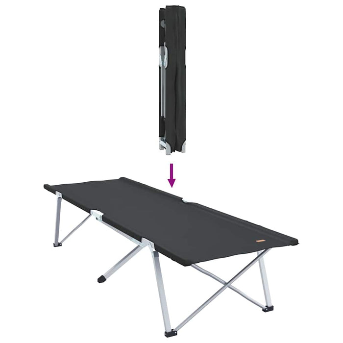 Pat pliabil de camping cu geantă de transport Negru 600D Oxford Fabric - WALTI WALTI