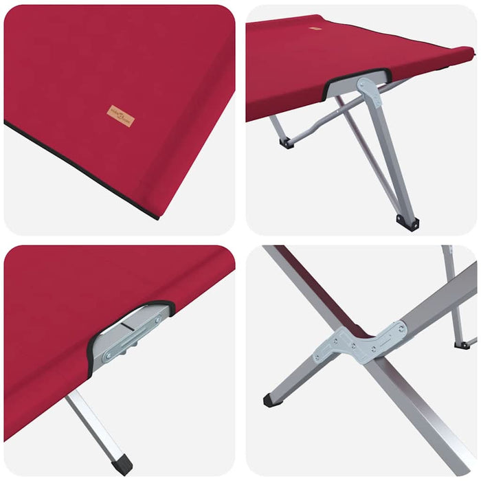 Pat Pliabil de Camping Roșu Metal și Material Textil Standard - WALTI WALTI