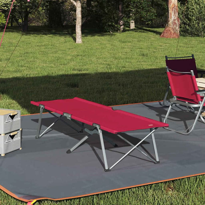 Pat Pliabil de Camping Roșu Metal și Material Textil Standard - WALTI WALTI