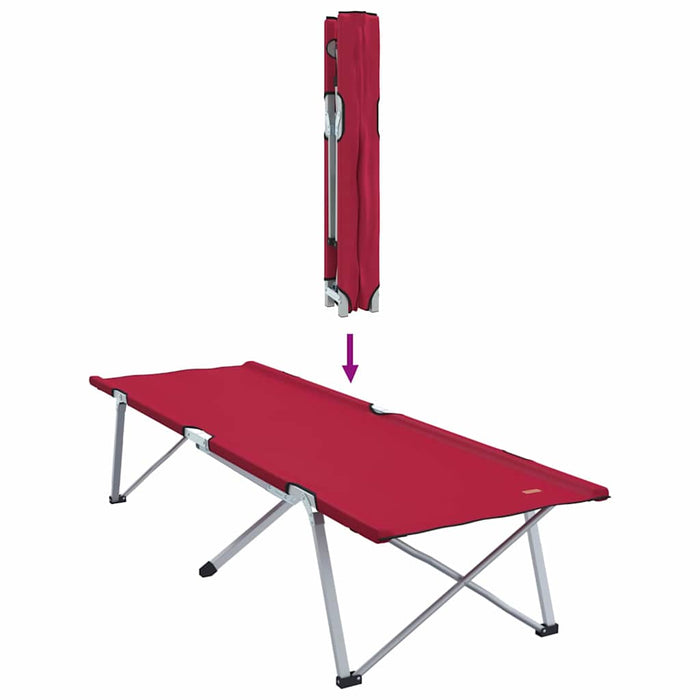 Pat Pliabil de Camping Roșu Metal și Material Textil Standard - WALTI WALTI