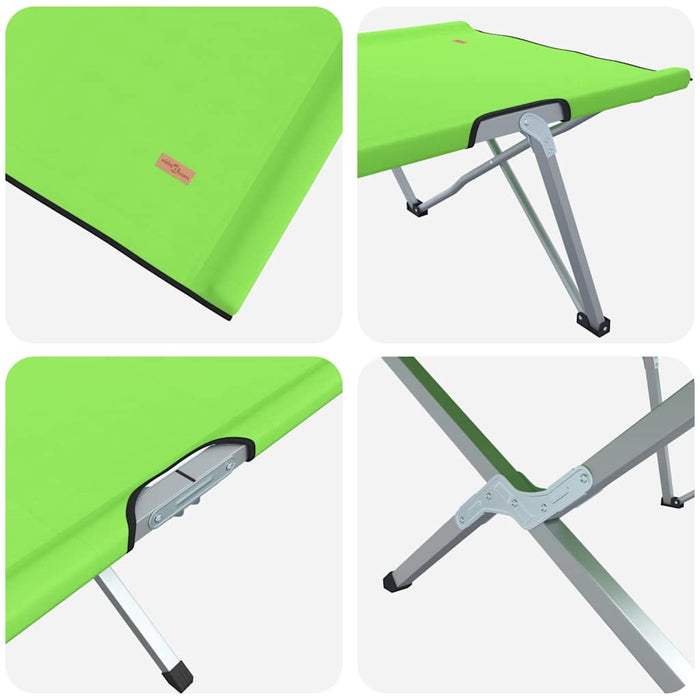 Pat Camping Pliabil Verde închis Metal, Poliester O persoană - WALTI WALTI