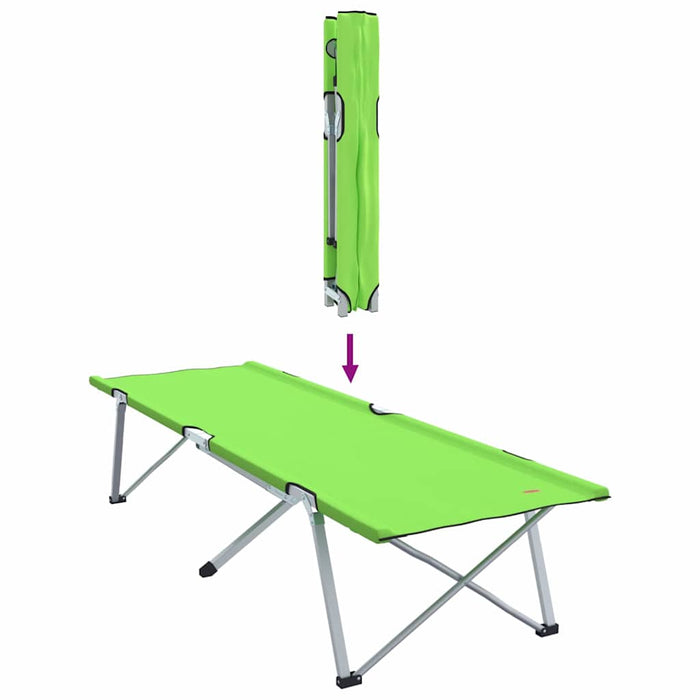 Pat Camping Pliabil Verde închis Metal, Poliester O persoană - WALTI WALTI