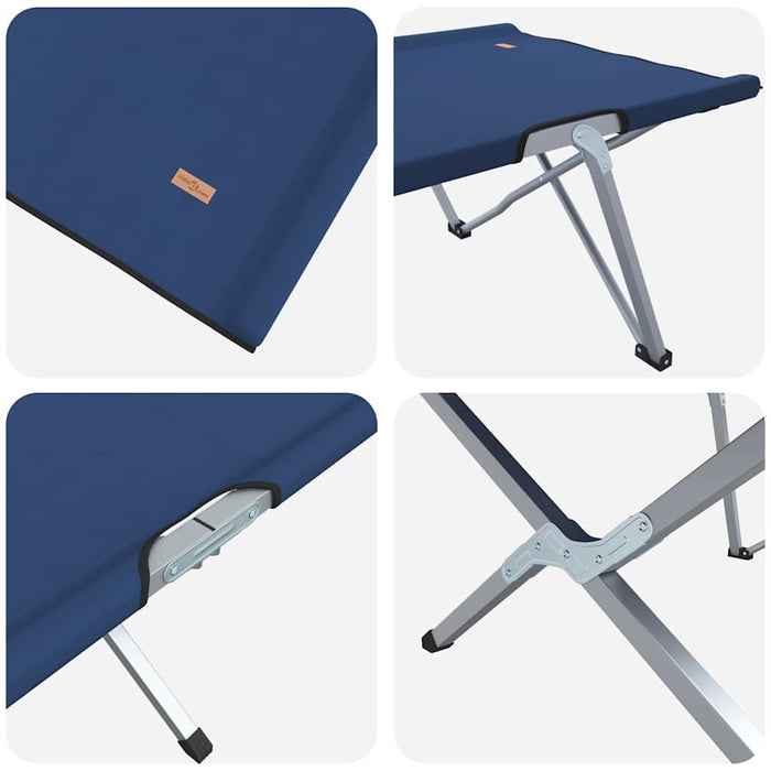 Pat pliabil pentru camping 2 pcs albastru 62 x 194 x 42 cm - WALTI WALTI