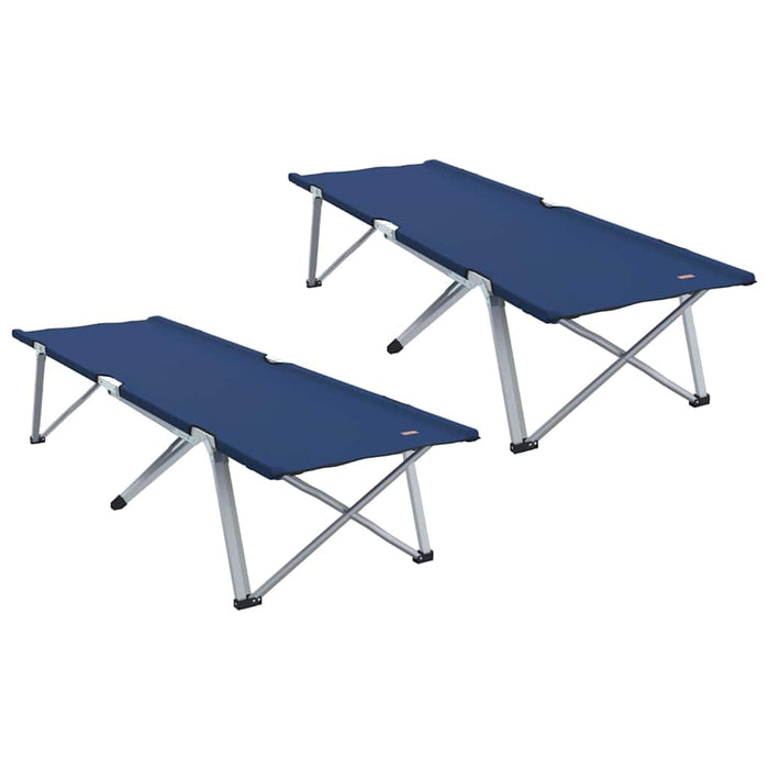 Pat pliabil pentru camping 2 pcs albastru 62 x 194 x 42 cm - WALTI WALTI