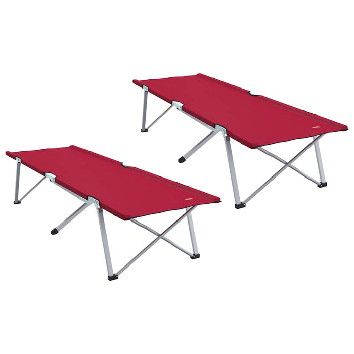 Pat pliabil pentru camping Manual 2 pcs Roșu 62 x 194 x 42 cm - WALTI WALTI