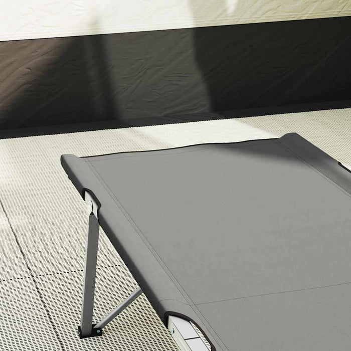 Pat pliabil pentru camping Manual 2 pcs Gri 62 x 194 x 42 cm - WALTI WALTI