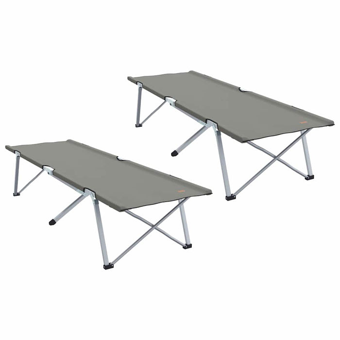 Pat pliabil pentru camping Manual 2 pcs Gri 62 x 194 x 42 cm - WALTI WALTI