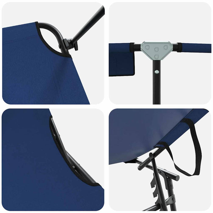 Șezlong pliabil 2 pcs albastru 190 x 57 x 81 cm oxford WALTI