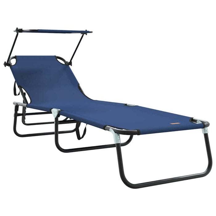 Șezlong pliabil 2 pcs albastru 190 x 57 x 81 cm oxford WALTI