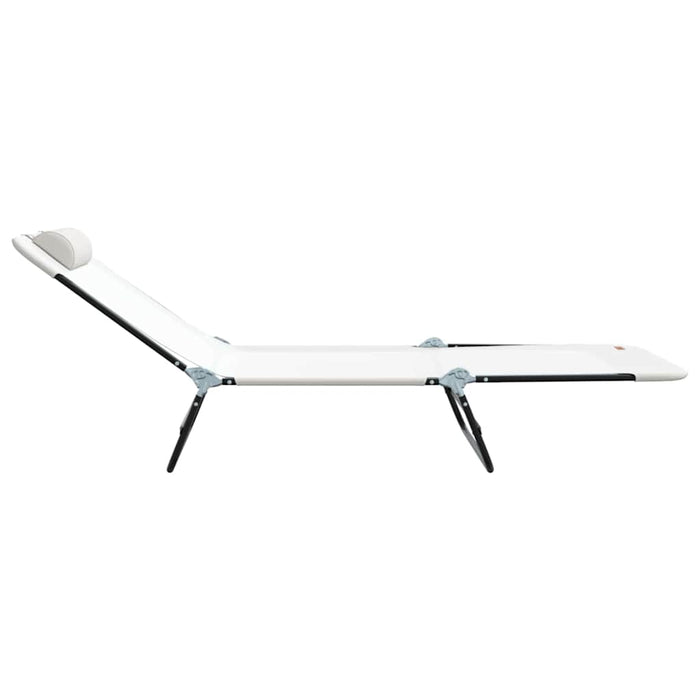 Șezlong pliabil Crem 182 x 55 x 85,5 cm Textilenă - WALTI WALTI