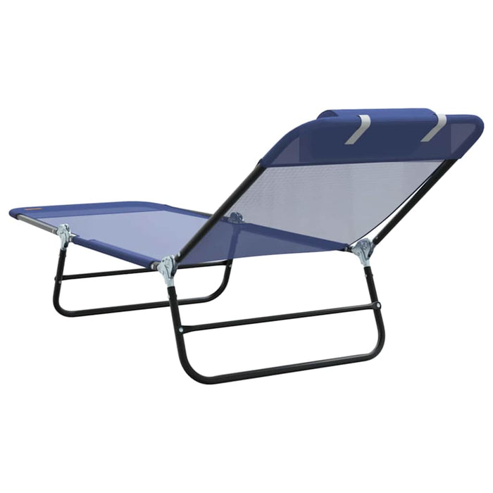 Șezlong pliabil Albastru marin 182 x 55 x 85,5 cm Textilenă - WALTI WALTI