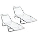 Șezlong pliabil 2 pcs Crem 182 x 55 x 85,5 cm Textilenă - WALTI WALTI