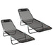 Șezlong pliabil 2 pcs Negru 182 x 55 x 85,5 cm Textilenă - WALTI WALTI