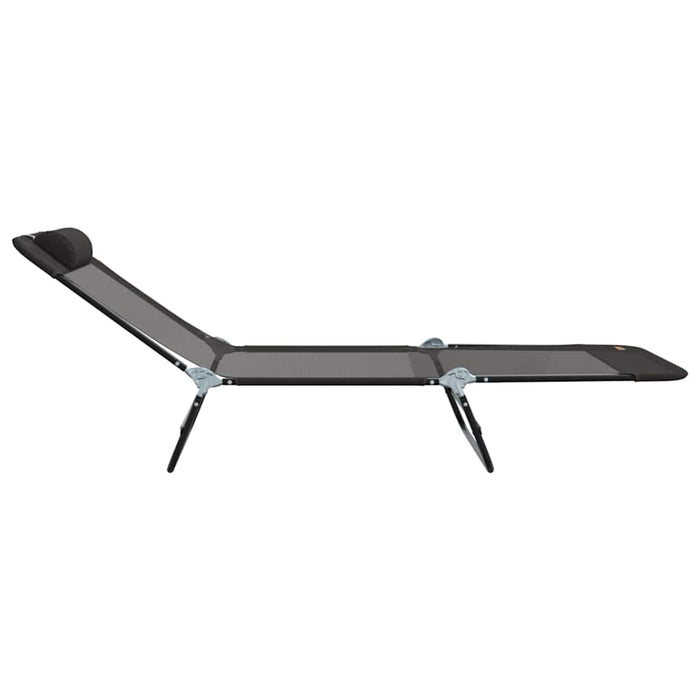 Șezlong pliabil 2 pcs Negru 182 x 55 x 85,5 cm Textilenă - WALTI WALTI