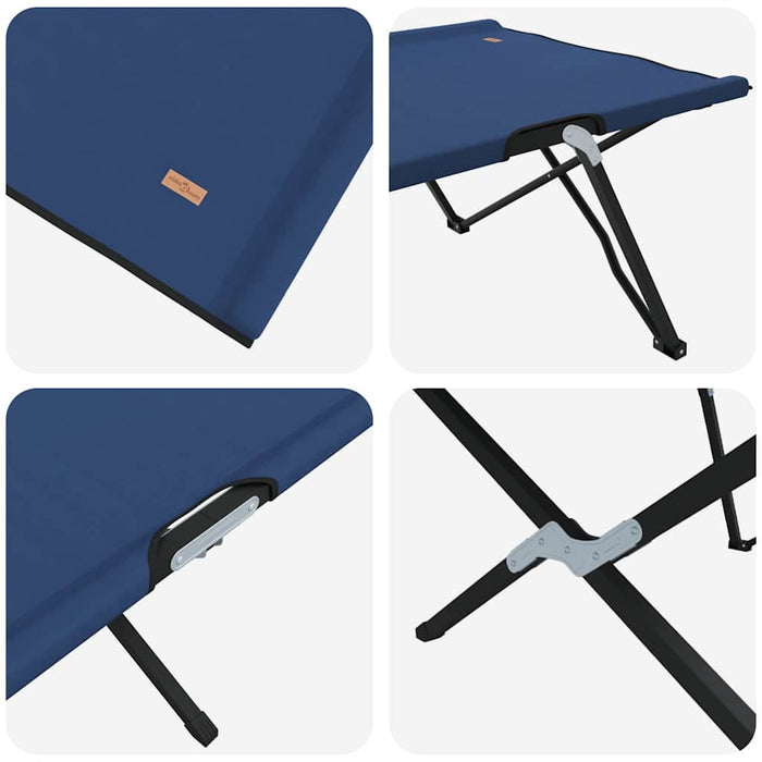 Pat pliabil pentru camping Manual albastru 206 x 76 x 74 cm - WALTI WALTI