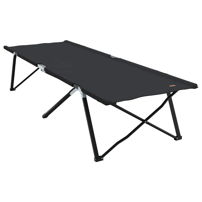 Pat pliabil pentru camping Negru 206 x 76 x 74 cm Tafeta Oxford - WALTI WALTI