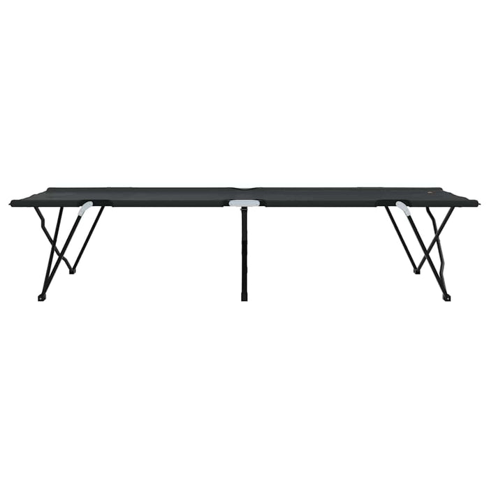 Pat pliabil pentru camping Negru 206 x 76 x 74 cm Tafeta Oxford - WALTI WALTI