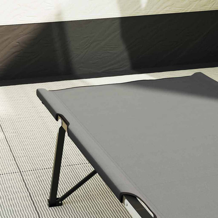 Pat pliabil pentru camping Gri 206 x 76 x 74 cm Tafeta Oxford - WALTI WALTI