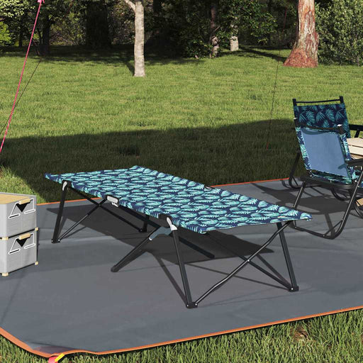 Pat pliabil pentru camping Manual model frunze 206 x 76 x 74 cm - WALTI WALTI