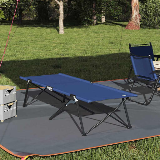 Pat pliabil pentru camping 2 pcs albastru 206 x 76 x 74 cm - WALTI WALTI