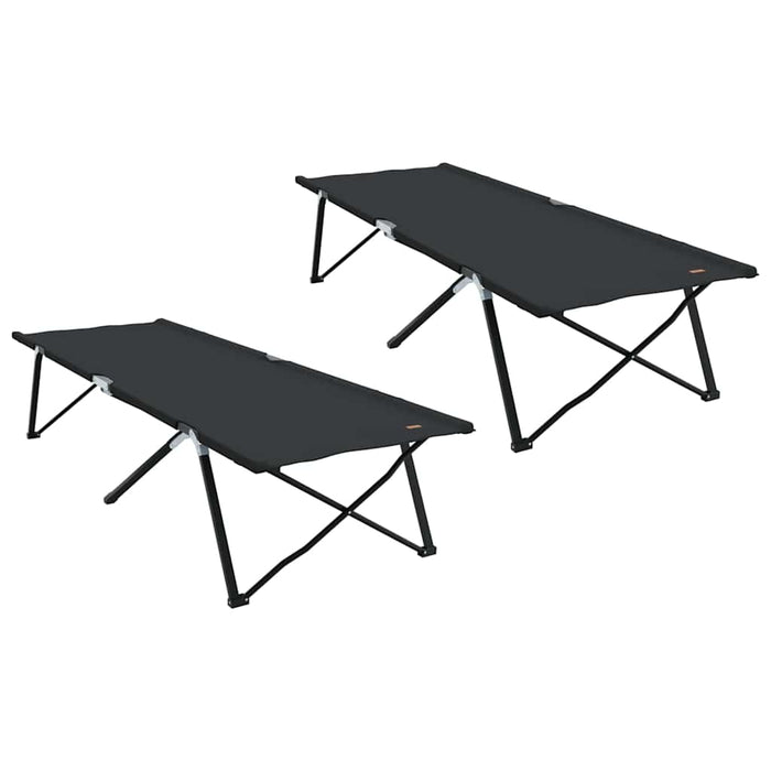 Pat pliabil pentru camping Manual 2 pcs Negru 206 x 76 x 74 cm - WALTI WALTI