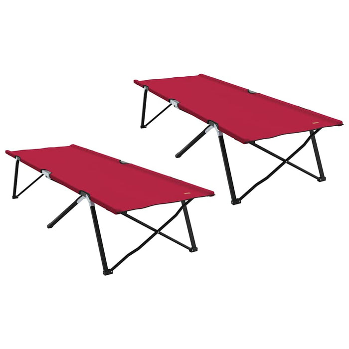 Pat pliabil pentru camping Manual 2 pcs Roșu 206 x 76 x 74 cm - WALTI WALTI