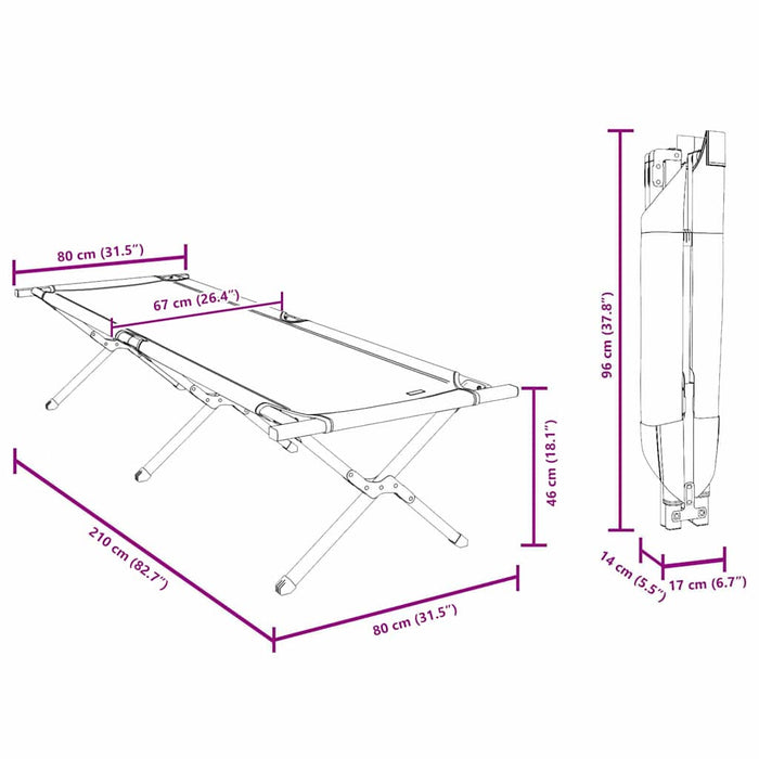 Pat pliabil pentru camping Manual albastru Tafeta Oxford - WALTI WALTI
