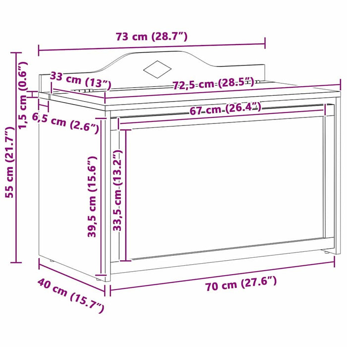 Cutie pentru jucării Alb 73 x 33 x 55 cm Lemn compozit - WALTI WALTI