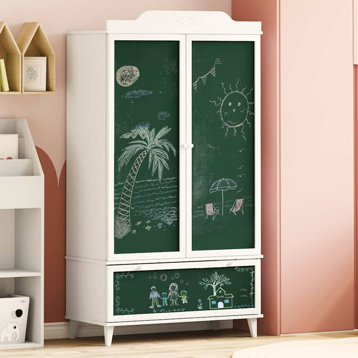 Dulap cu tablă de scris cu sertar ROROS Alb 90 x 45 x 165 cm - WALTI WALTI