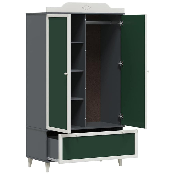 Dulap cu tablă de scris ROROS Gri și alb 90 x 45 x 165 cm - WALTI WALTI