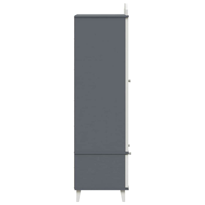 Dulap cu tablă de scris ROROS Gri și alb 90 x 45 x 165 cm - WALTI WALTI