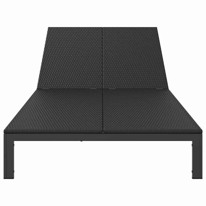 Șezlong 1-persoană Negru 206 x 62.5 x 74 cm poliratan - WALTI WALTI