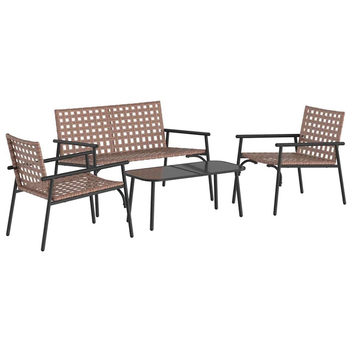 Set de masă pentru grădină 4 pcs Maro poliratan - WALTI WALTI