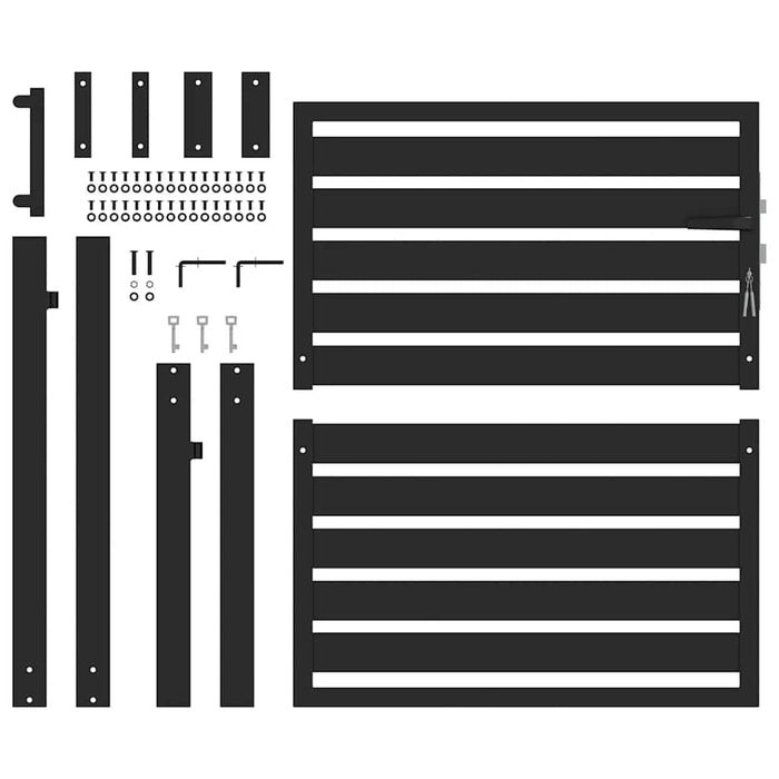 Poarta de gradina incuiabil neagra 100x100 cm aluminiu - WALTI WALTI