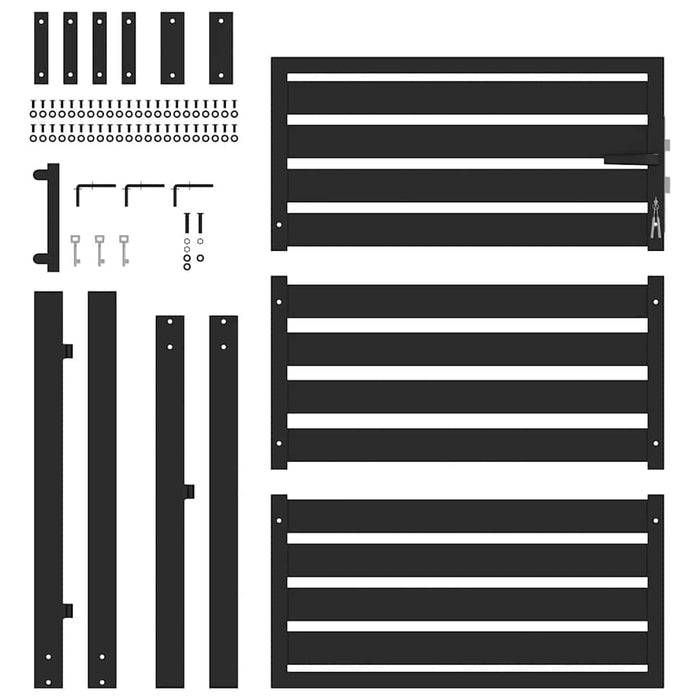 Poarta de gradina incuiabil neagra 100x120 cm aluminiu - WALTI WALTI
