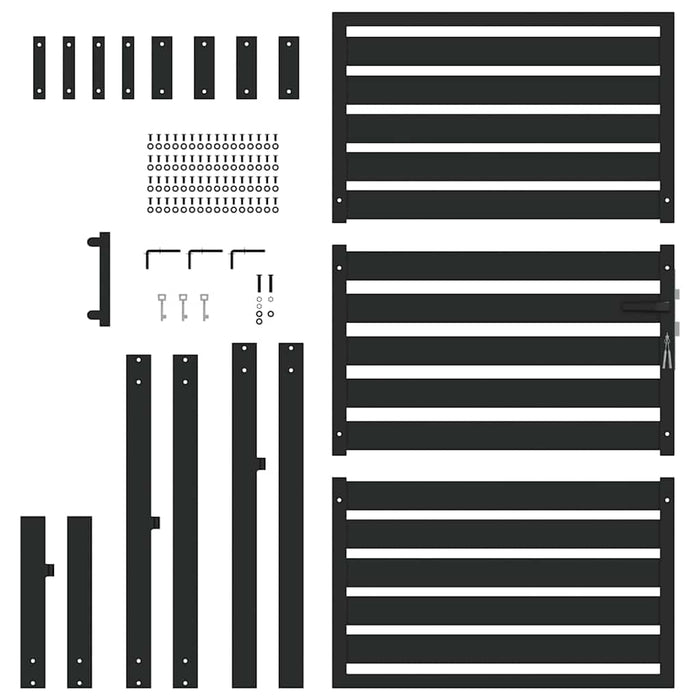Poarta de gradina incuiata neagra 100x150 cm aluminiu - WALTI WALTI