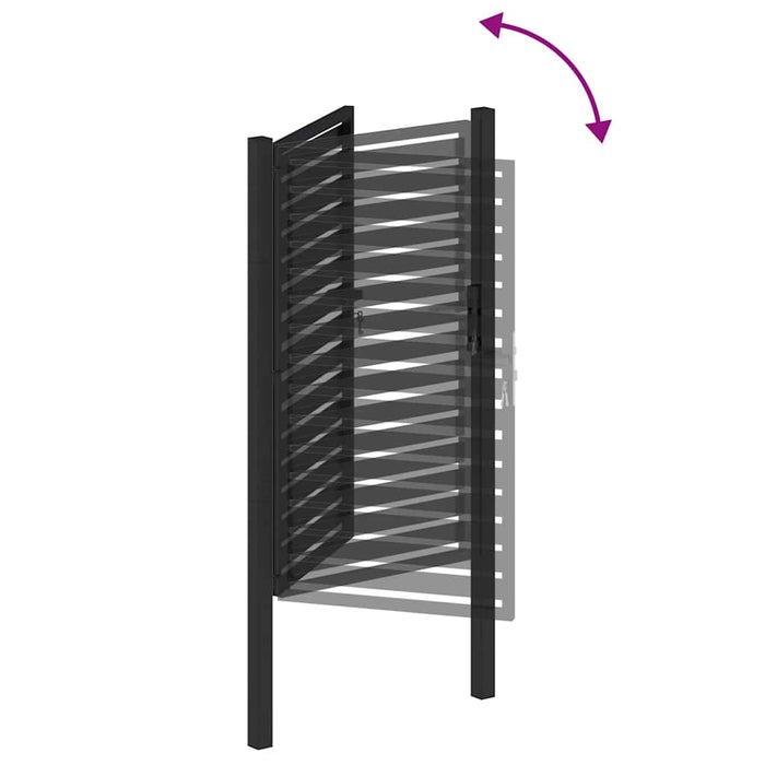 Poarta de gradina incuiata neagra 100x150 cm aluminiu - WALTI WALTI