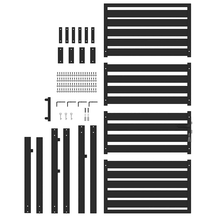 Poarta de gradina incuiata neagra 100x180 cm aluminiu - WALTI WALTI