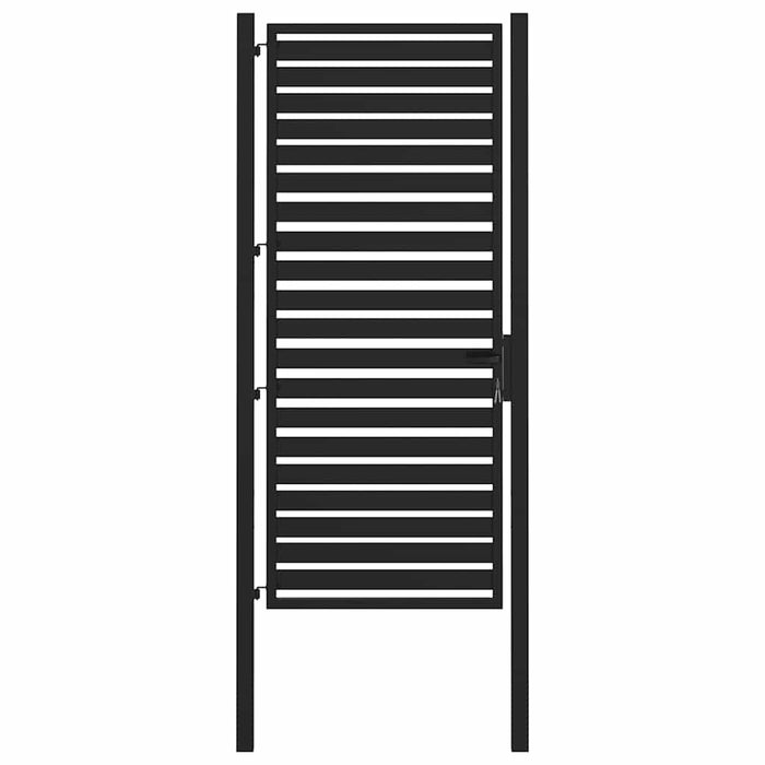 Poarta de gradina incuiata neagra 100x200 cm aluminiu - WALTI WALTI