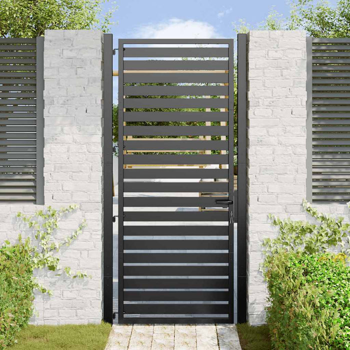 Poarta de gradina incuiata neagra 100x200 cm aluminiu - WALTI WALTI
