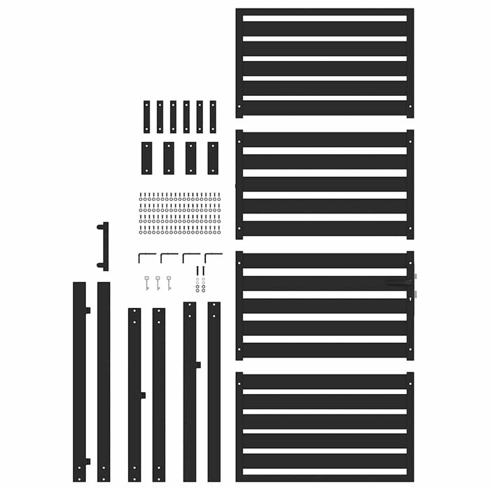 Poarta de gradina incuiata neagra 100x200 cm aluminiu - WALTI WALTI