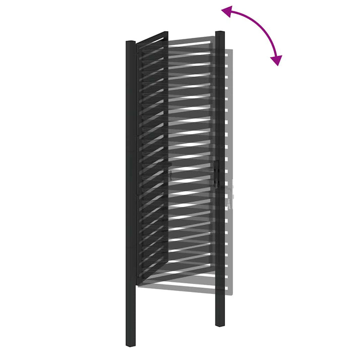 Poarta de gradina incuiata neagra 100x200 cm aluminiu - WALTI WALTI