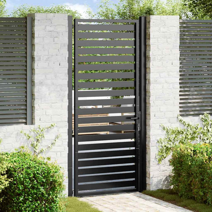 Poarta de gradina incuiata neagra 100x200 cm aluminiu - WALTI WALTI