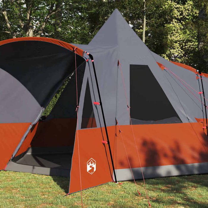 Cort Teepee pentru 8 Persoane cu acoperiș Gri și Portocalie - WALTI WALTI