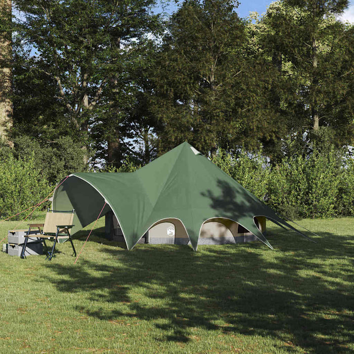 Cort Teepee cu acoperiș Verde și gri 600 x 600 x 347 cm - WALTI WALTI